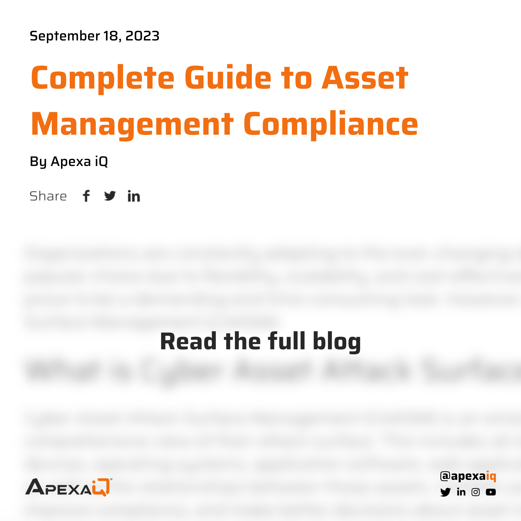 Complete Guide to Technology Asset Management Compliance Apexa IQ