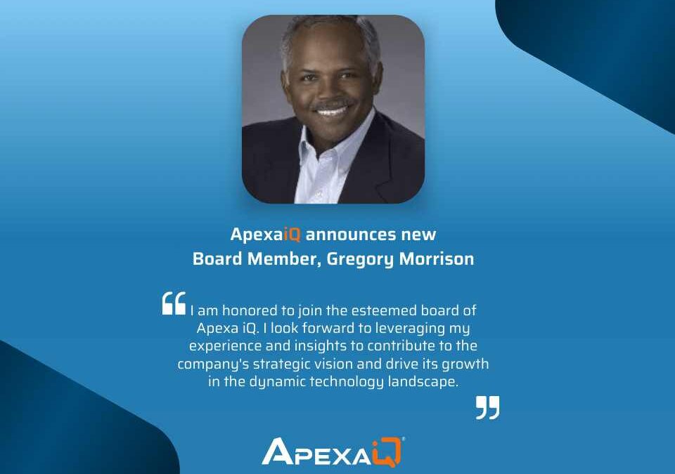 ApexaiQ® Appoints Gregory Morrison to Board of Directors